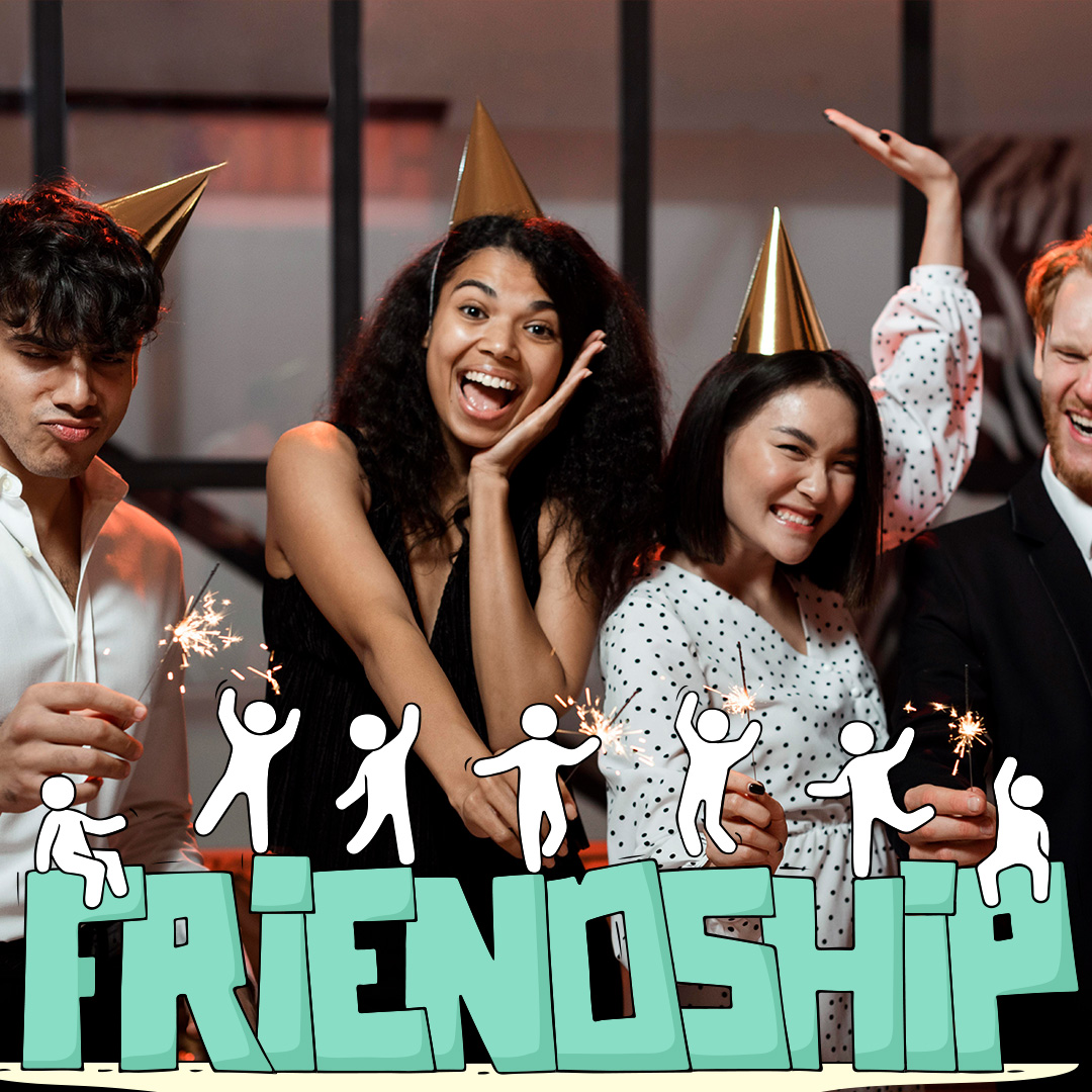 People with word friendship🥳